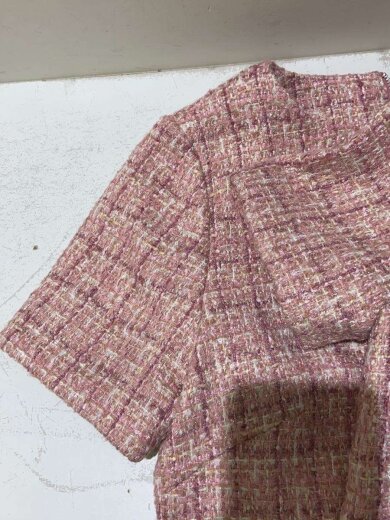 商品画像：25AW/ハーフスリーブツイードミニワンピース /36/ポリエステル/PNK/CWF0255022 5