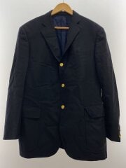 テーラードジャケット/--/ウール/BLK/無地/021-5-bz-ov/80s/80年代タグ/紺ブレ