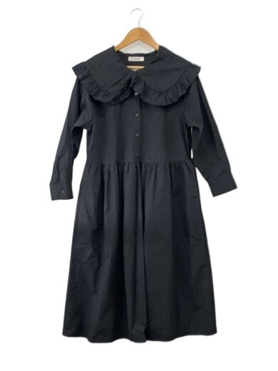 商品画像：長袖ワンピース/FREE/シルク/BLK/EC11708// 1