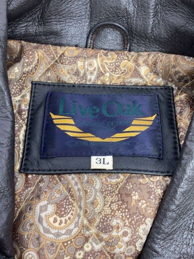 商品画像：liveoak/レザージャケット・ブルゾン/3L/羊革/BLK/無地/3206 3