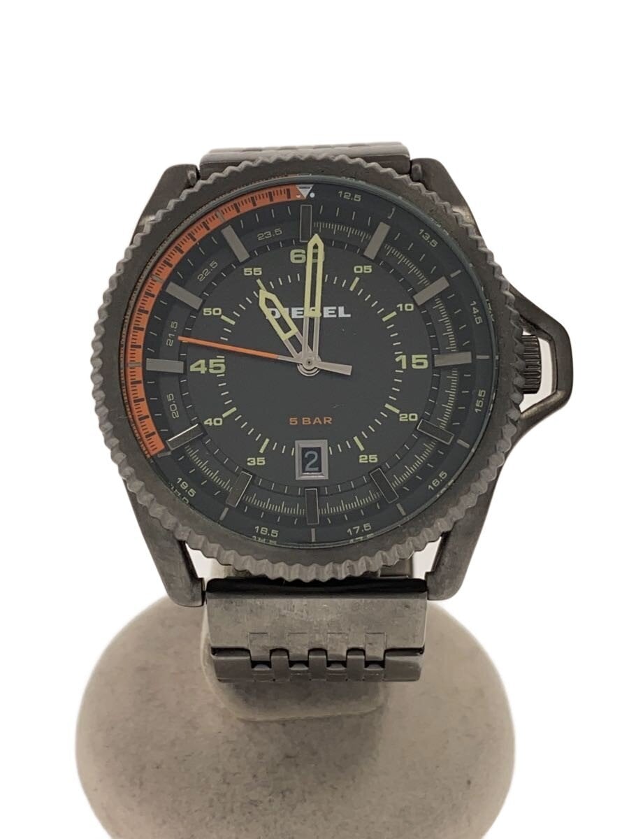 DIESEL / クォーツ腕時計/アナログ/ステンレス/BLK/SLV/SS/DZ-1719