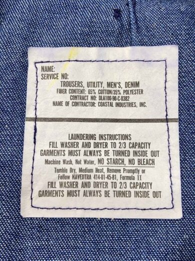 商品画像：ブーツカットパンツ/34/コットン/NVY/無地/8405-01-074-4893 4