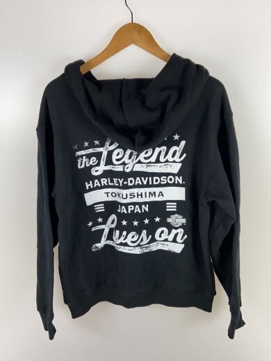 商品画像：ジップパーカー/M/コットン/BLK/プリント 2