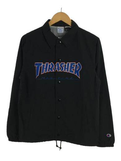 画像：Champion × THRASHERフロントロゴコーチジャケット/C8-K612/ナイロンジャケット/ナイロン/BLK1