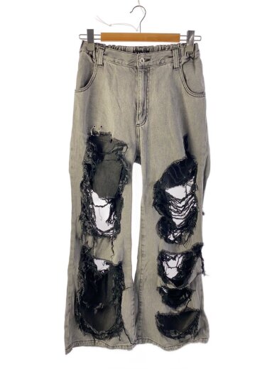 商品画像：ハイクラッシュデニム/FREE/コットン/GRY/40411600300 RF24-C03 1