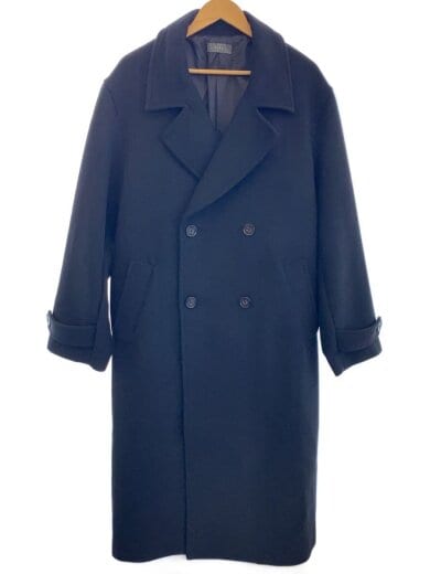 商品画像：ウールブレンドテックメルトン ダブルチェスターコート/L/ポリエステル/BLK/CLEco864 1