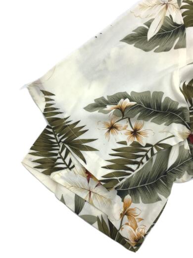 画像：TWO PALMSアロハ/ハワイ製/半袖シャツ/S/レーヨン/WHT/総柄4