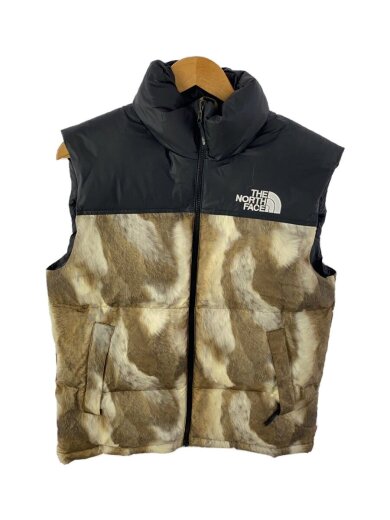 商品画像：13AW/Fur Print Nuptse Vest/ダウンベスト/S/ナイロン/BEG/総柄/ND01341 1