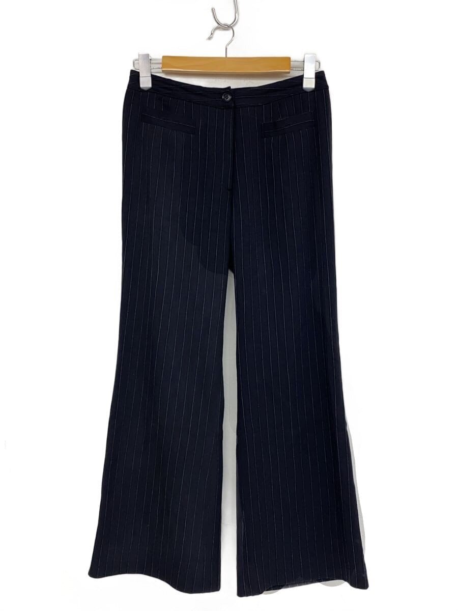 VISCONTI / 4pocket wide straight pants/40/レーヨン/BLK/ストライプ//