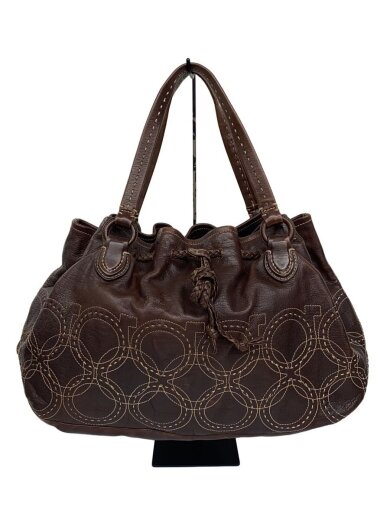 商品画像：トートバッグ/レザー/BRW/無地// 1