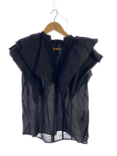 商品画像：シアーフリルブラウス/FREE/--/BLK/無地/673-4221307 1