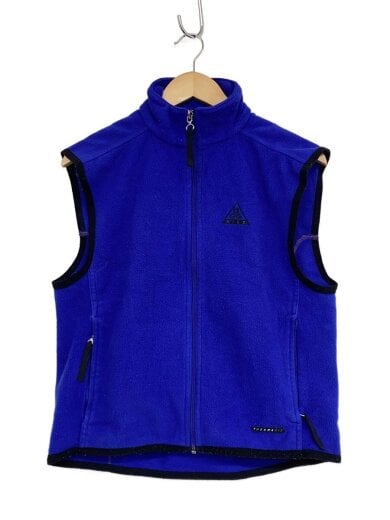 商品画像：フリースベスト/S/ポリエステル/BLU/無地 1