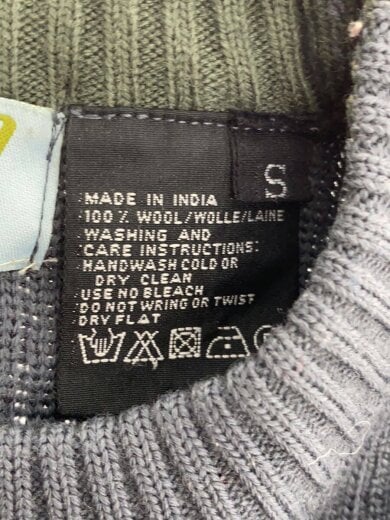 商品画像：90s/2-tone Design Ski Knit/S/ウール/RED/無地 4