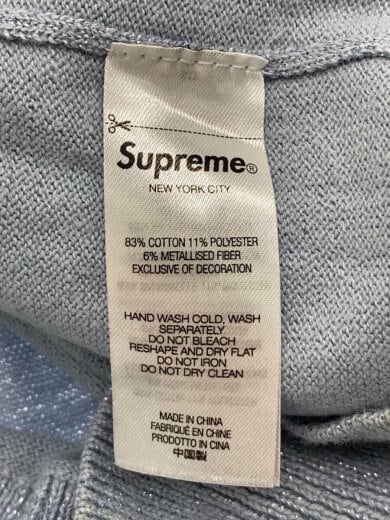 商品画像：23SS/Metallic LS Top/ニット・セーター(薄手)/L/コットン/BLU/無地 4