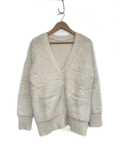 商品画像：フラッフィーパイルニット Vネックカーディガン/FREE/ウール/BEG/無地/22-02-34-02306 1