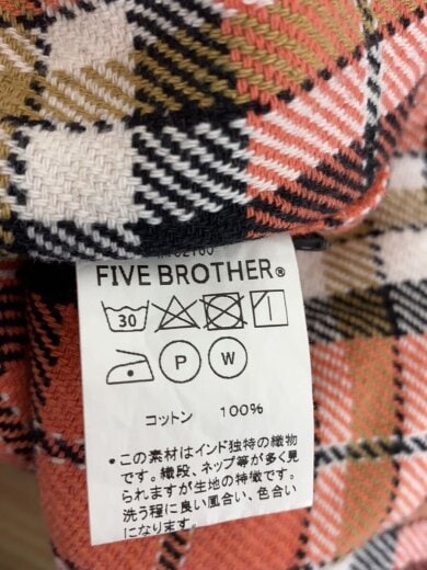 商品画像：ネルシャツ/M/コットン/PNK/チェック 5