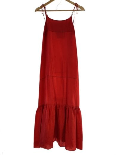 商品画像：ノースリーブワンピース/XS/シルク/RED/無地 1