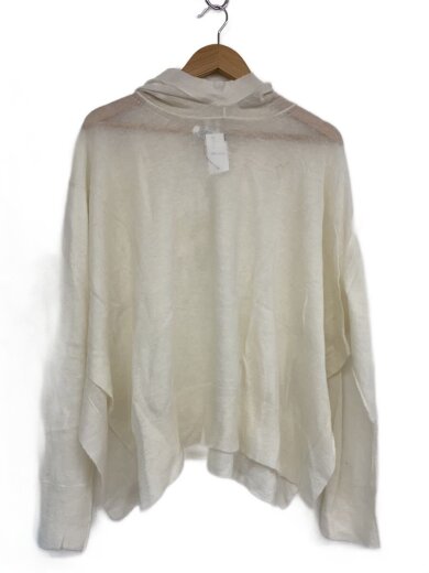 商品画像：ナイロンモヘヤニットフーディー/38/モヘア/WHT/無地/7913-106-0132 1