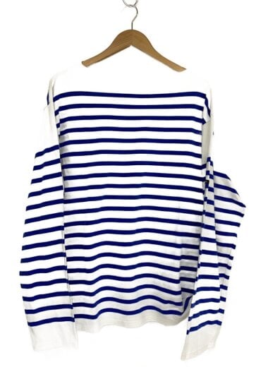 商品画像：長袖Tシャツ/2/コットン/WHT/ボーダー 1