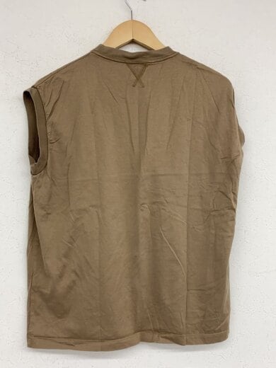 商品画像：コットンクルーネック刺繍ノースリーブTシャツ/1/コットン/BEG/無地/7917-222-0011 2