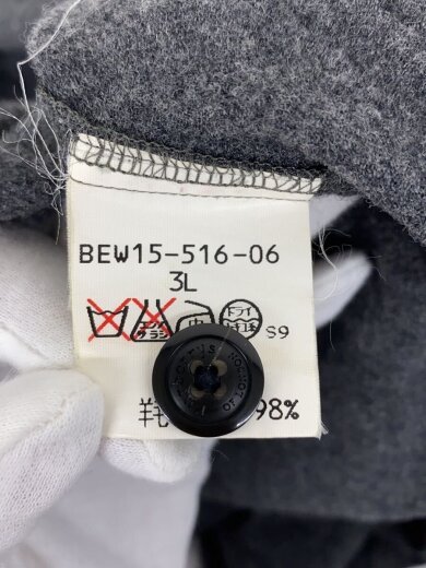 商品画像：長袖シャツ/3L/ウール/GRY/無地/BEW15-516-06 4