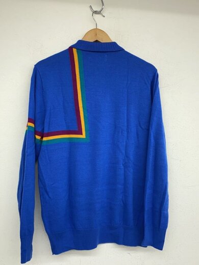 商品画像：ニット・セーター(薄手)/L/ウール/BLU/無地 2