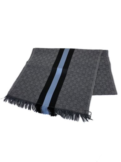 商品画像：マフラー/ウール/GRY/総柄/メンズ 1