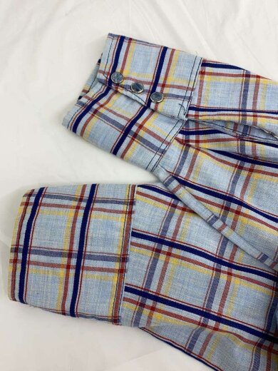 商品画像：長袖シャツ/M/コットン/BLU/チェック 6