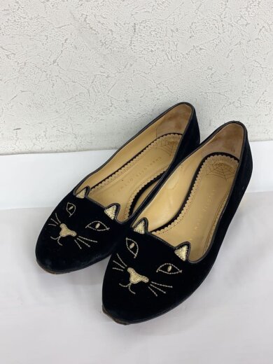 商品画像：フラットパンプス/36/BLK/ベロア// 2