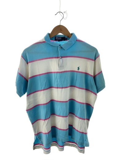商品画像：ポロシャツ/XL/コットン/BLU/ボーダー 1
