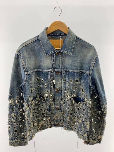 商品画像：Gジャン/3/コットン/IDG/2441000422/クラッシュドモダンデニムジャケット 1