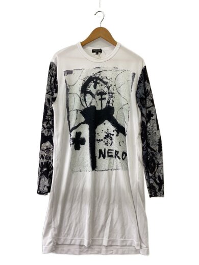 商品画像：長袖Tシャツ/L/ポリエステル/WHT/総柄/PD-T034/2019 1