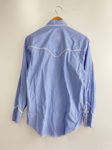 商品画像：長袖シャツ/--/コットン/BLU/ストライプ/PM-B037/右肩から袖にヤケ有 2