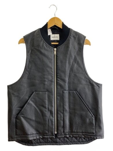 商品画像：ベスト/M/フェイクレザー/BLK/無地/8325-199-1262 1