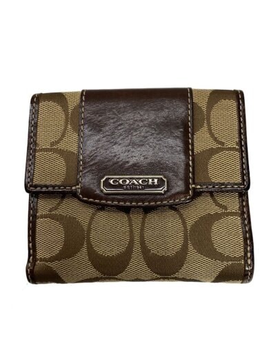 商品画像：2つ折り財布/レザー/BRW/総柄/レディース 1