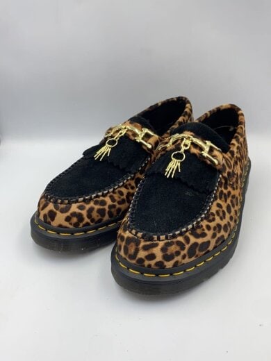 商品画像：ADRIAN BONE SNAFFLE/レオパードハラコローファー/UK8/BEG/レザー 2