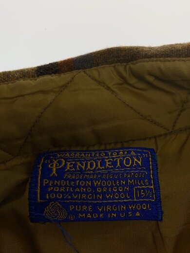 商品画像：長袖シャツ/15.5/ウール/BRW/チェック/60-70s// 3