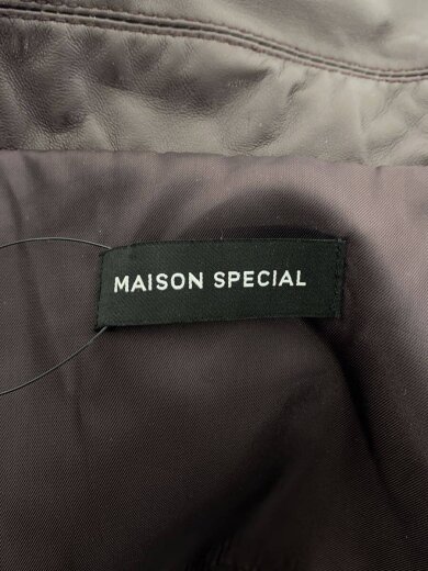画像：MAISON SPECIALレザージャケット・ブルゾン/FREE/羊革/BRW/21262216301/Oversized Stand4