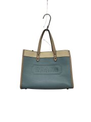 フィールド・トート30_カラーブロック_コーチバッジ_アイボリーレザー/レザー