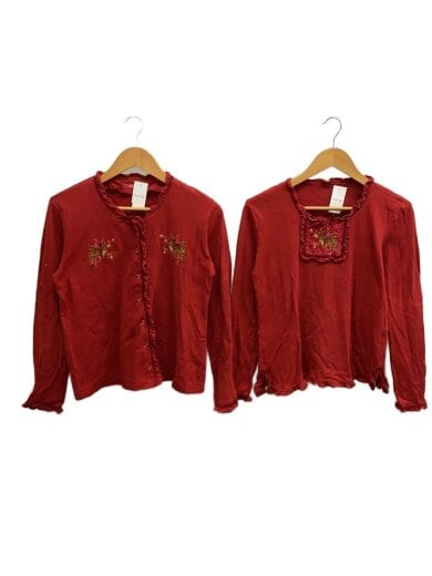 商品画像：アンサンブル/カーディガン(薄手)/L/コットン/RED 1