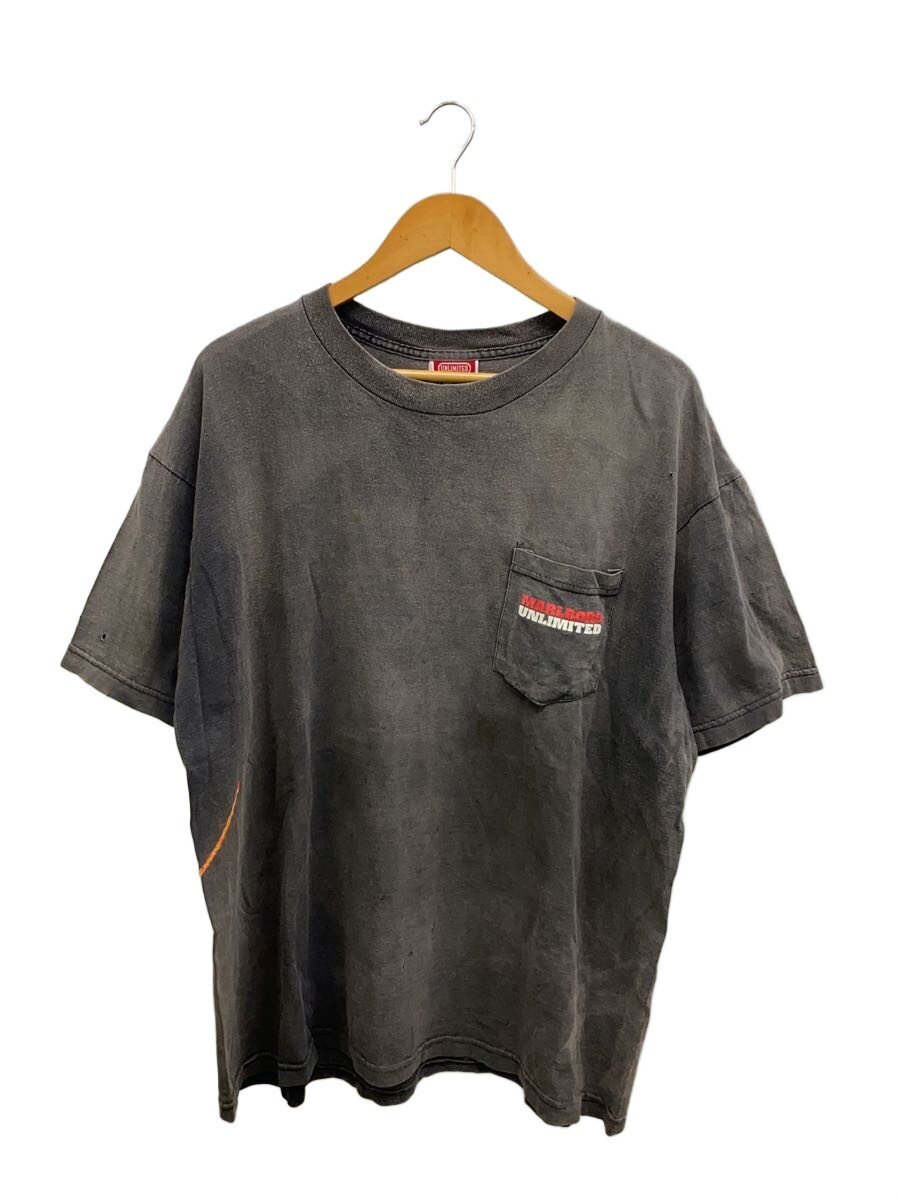 Marlboro / 90s/USA製/マルボロ/リザード/ポケットTシャツ/フェード/XL/コットン/BLK