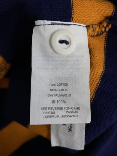 商品画像：ラガーシャツ/ボーダー/M/コットン/NVY 4