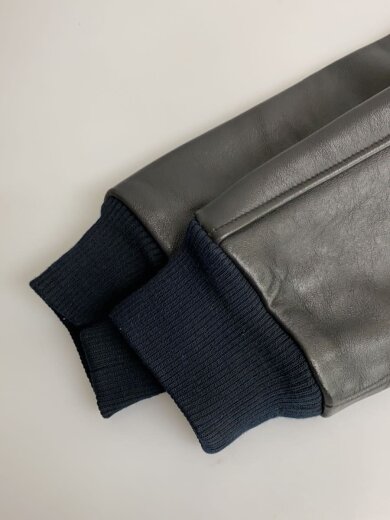 商品画像：メルトンパイルロゴ/スタジャン/M/ウール/BLK/BHBZ-104/ワッペン白部分シミ有 5