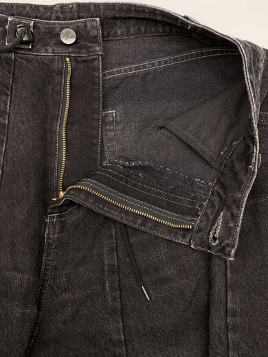 商品画像：12oz/ヒザデル/デニムバギーパンツ/XS/コットン/BLK/QV159 3