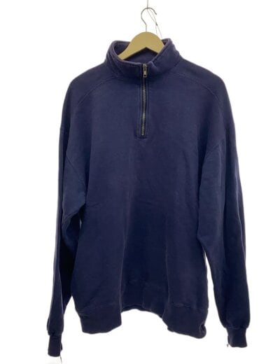 商品画像：80s～90s/USA製/ハーフジップ/XL/コットン/NVY/リブ破れ有 1
