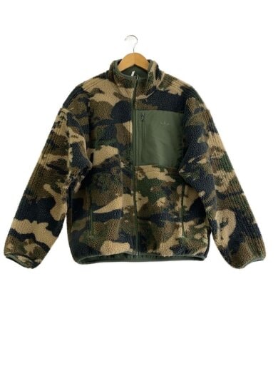 商品画像：CAMO FLEECE JKT/M/ポリエステル/GRN 1