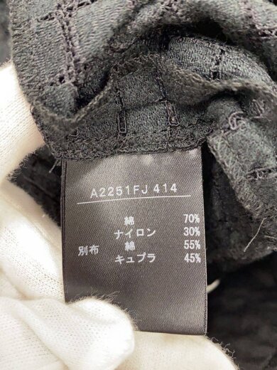 商品画像：7分袖ワンピース/花/ワッペン/レースコットン/BLK/A2251FJ414/ボタン欠品 4