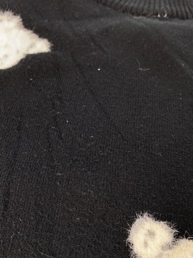 商品画像：ニット・セーター(薄手)/FREE/レーヨン/BLK/0209-120-214/シャギーモールベア柄 8