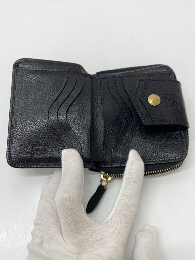 商品画像：ラウンドジップ/ミニウォレット/2つ折り財布/レザー/BLK/メンズ/54172309440// 4