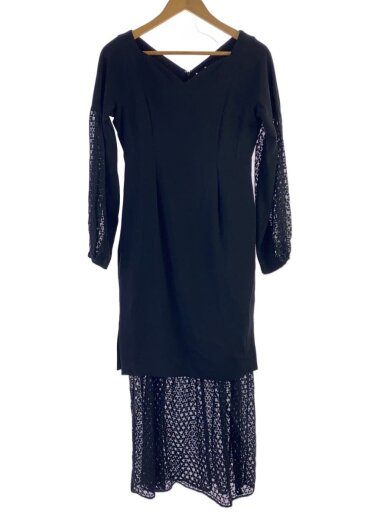 商品画像：長袖ワンピース/1/レーヨン/BLK/LKF312-OP6 1